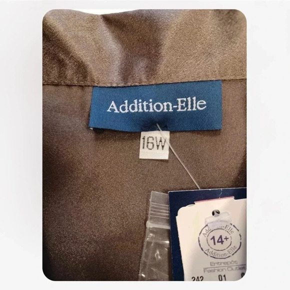 Addition Elle NET Long  Sleeve Metallic Top Size 16 - Picture 7 of 9